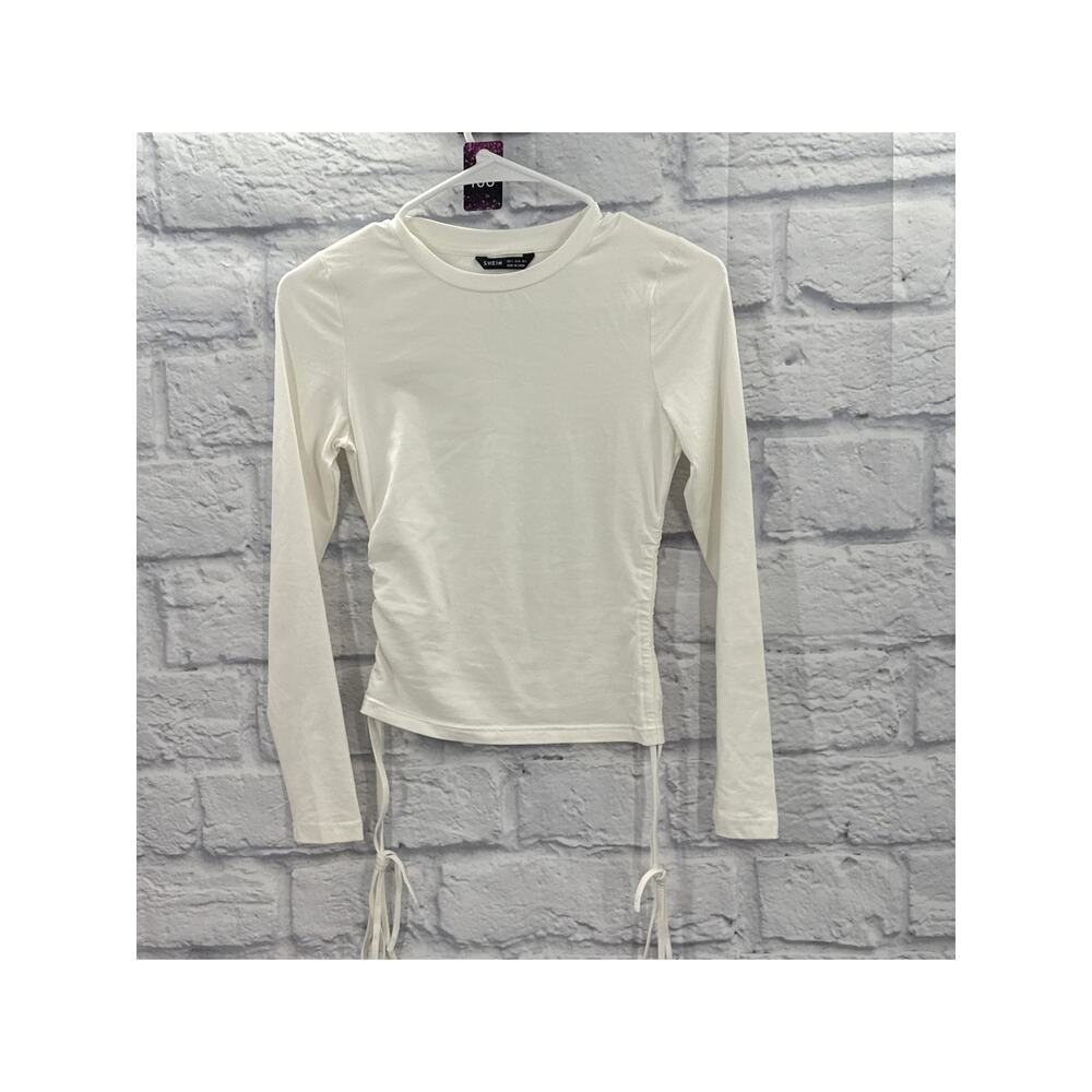 Shein Womens Long Sleeve Crop Winter White Small